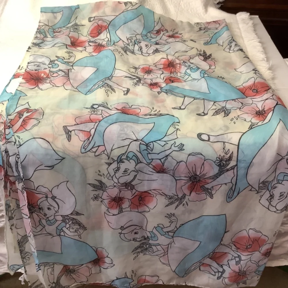 Disney Loungefly scarf wrap Alice‎ in Wonderland watercolor